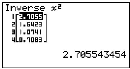 CASIO GRAPH 25 PRO - - Loi ^2 cumulative inverse - 2