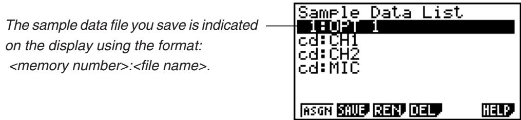 CASIO GRAPH 25 PRO - - To save current sample data to a file - 3