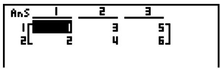 CASIO GRAPH 25 PRO - Exemple Transposer la matrice suivante : - 1
