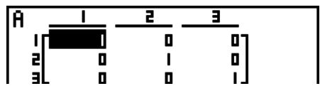 CASIO GRAPH 25 PRO - Exemple Créer une matrice unité 3× 3 comme matrice A - 1