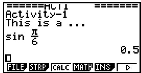 CASIO GRAPH 25 PRO - - Saisie d'une formule de calcul dans une eActivity - 3