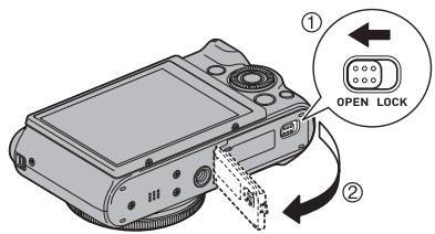 CASIO ZR1000,  ZR710 - Pour insérer la batterie - 1