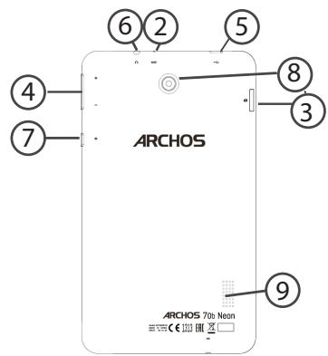 ARCHOS 70B NEON - Description de l'appareil - 2