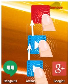 ARCHOS 70B NEON - Moving a home screen item: - 1