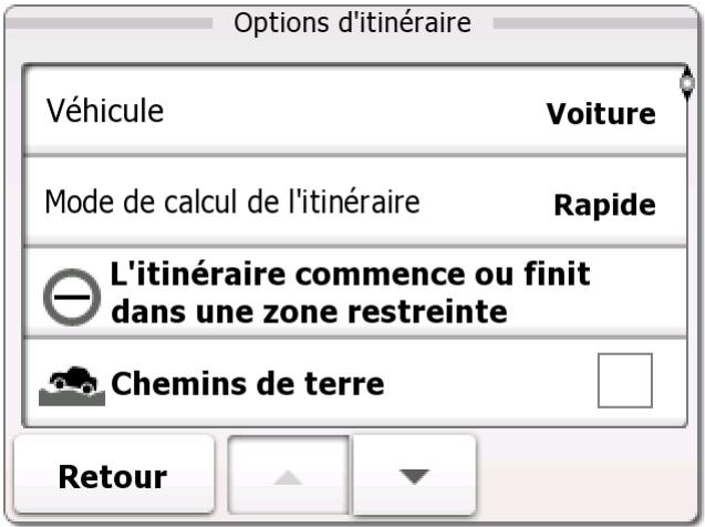 MAPPY MINI 290 - Options d'itinéraire - 1