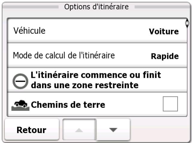 MAPPY MINI 290 - Options d'itinéraire - 1