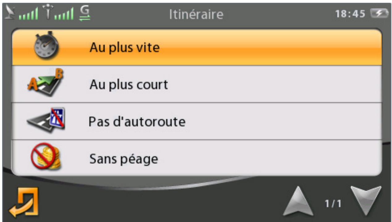 MAPPY ULTI 590 CONNECT - Configuration des options d'itinéraire - 1