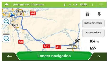 MAPPY ULTI S556 - Sélectionner un autre itinéraire lors de la planification de l'itinéraire - 1