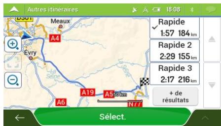 MAPPY ULTI S556 - Vérifier des informations sur l'itinéraire et les alternatives - 7