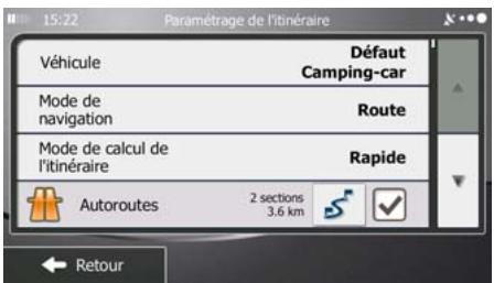 MAPPY ULTI X570 - Modifier les types de routes utilisés dans la planification d'itinéraire - 3