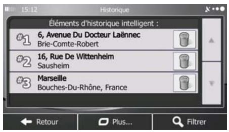 MAPPY ULTI X570 - Sélectionner une destination récente à partir de l'histoire - 4