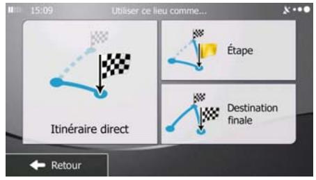 MAPPY ULTI X575 CAMP - Sélectionner une nouvelle destination lorsque vous avez déjà un itinéraire : Nouvel itinéraire, étape ou destination finale - 1
