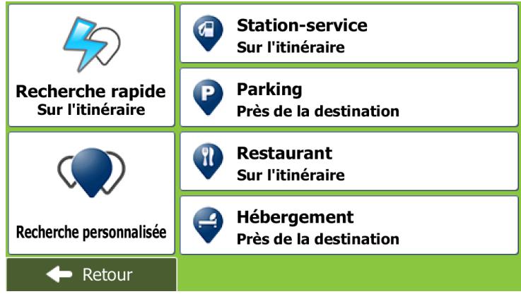 MAPPY X685 CAMPING CAR - Rechercher un lieu d'intérêt à l'aide de catégories prédéfinies - 1