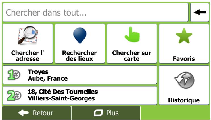 MAPPY X685 CAMPING CAR - Sélectionner une des destinations les plus probables (historique intelligent) - 1