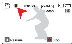 SAMSUNG HMX F90 & HMX-F90 - Appuyez sur le bouton [Démarrage/Arrêt de l'enregistrement]. - 1