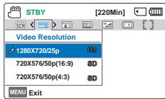 SAMSUNG HMX F90 & HMX-F90 - Video Resolution (Résolution vidéo) - 2