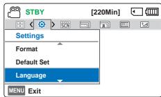 SAMSUNG HMX F90 & HMX-F90 - SÉLECTION DE LA LANGUE - 1