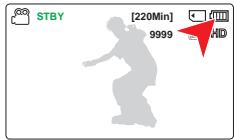 SAMSUNG HMX F90 & HMX-F90 - Affichage du niveau de charge de la batterie - 1