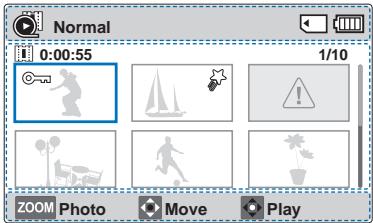 SAMSUNG HMX F90 & HMX-F90 - Mode Lecture vidéo: Affichage au format aperçu - 1