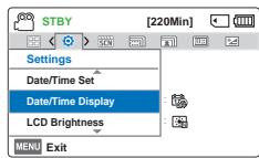 SAMSUNG HMX F90 & HMX-F90 - Date/Time Set (Régl date/heure) - 3