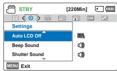 SAMSUNG HMX F90 & HMX-F90 - Auto LCD Off (Arrêt auto LCD) - 1