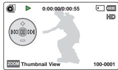 SAMSUNG HMX F90 & HMX-F90 - Pour régler le volume durant la lecture de vidéo - 2