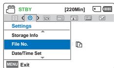 SAMSUNG HMX F90 & HMX-F90 - File No. (N° fichier) - 1
