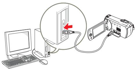 SAMSUNG HMX F90 & HMX-F90 - Etape 1. Raccordement du câble USB - 1