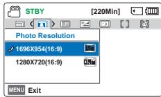 SAMSUNG HMX F90 & HMX-F90 - Photo Resolution (Résolution photo) - 2