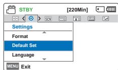 SAMSUNG HMX F90 & HMX-F90 - Default Set (Réglage défaut) - 1