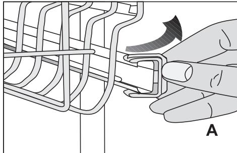 BEKO LVI62F - Ajuster la hauteur du panier supérieur vide (varie selon le modele) - 1