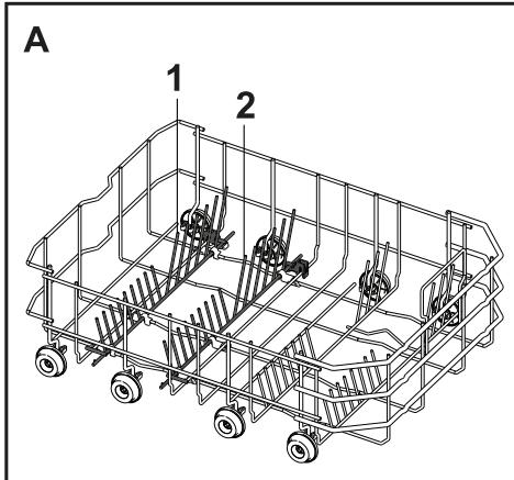 BEKO LVI62F - Tiges du panier inférieur rétractables (4 & 8 pieces) (varie selon le modele) - 1