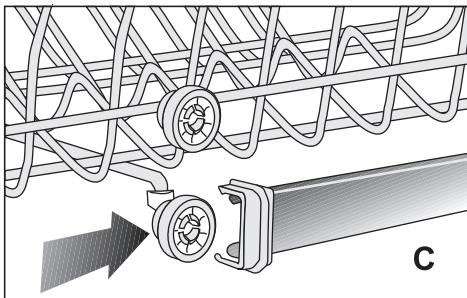 BEKO LVI62F - Ajuster la hauteur du panier supérieur vide (varie selon le modele) - 3