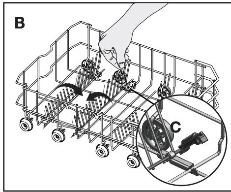 BEKO LVI62F - Tiges du panier inférieur rétractables (4 & 8 pieces) (varie selon le modele) - 3