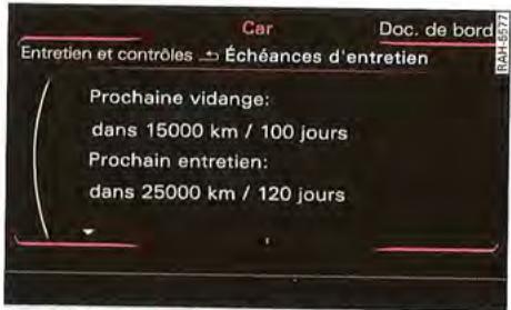 AUDI A1 2010 - Indicateur de periodicité d'entretien - 2