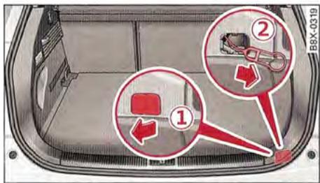 AUDI A1 2010 - Déverrouillage d'urgence du volet de réservoir - 1
