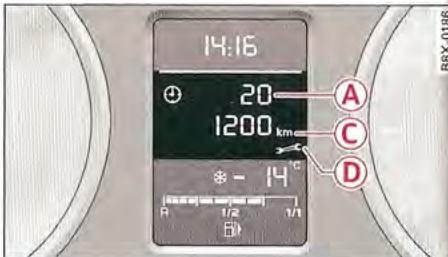 AUDI A1 2010 - Indicateur de periodicité d'entretien - 2