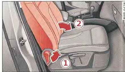 AUDI Q5 2012 PARTIE1 - Rabattement du dossier du passager avant - 1
