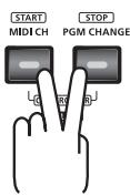 ROLAND A-500S - Émission d'un message «poly mode on - 2