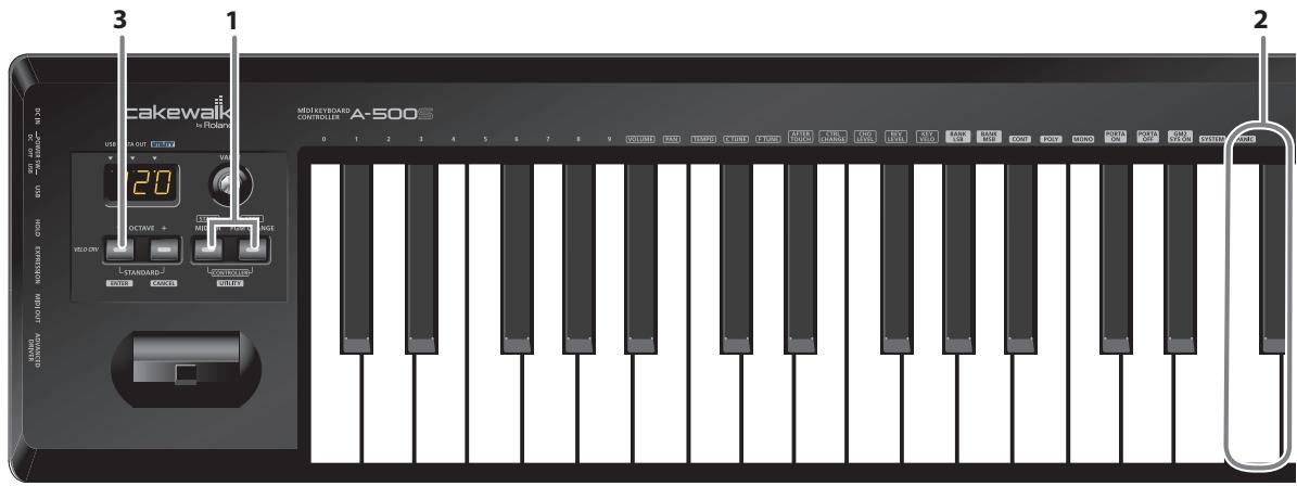 ROLAND A-500S - Émission d'un message «reset» (réinitialisation) - 1