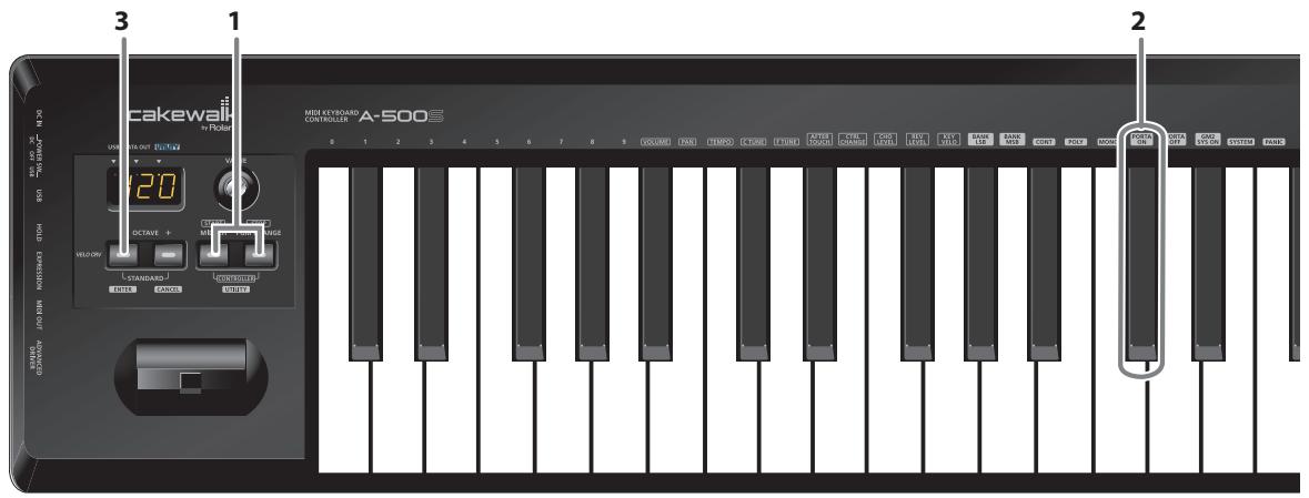 ROLAND A-500S - Émission d'un message mono mode on (mode monophonique activé) - 1