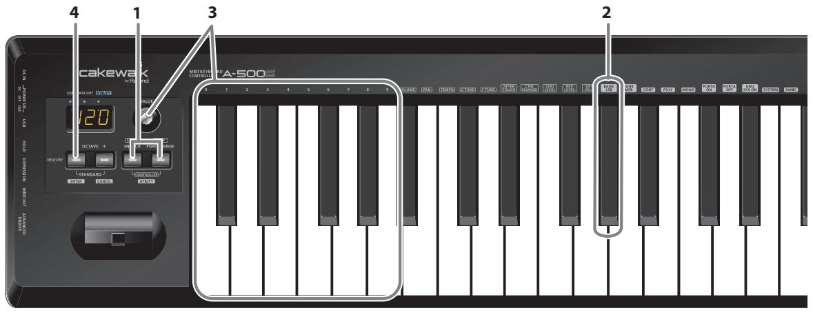 ROLAND A-500S - Émission d'un message de sélection de banque (LSB) - 1