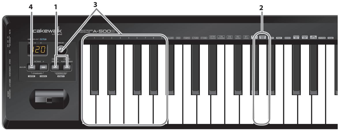 ROLAND A-500S - Émission d'un message de sélection de banque (MSB) - 1