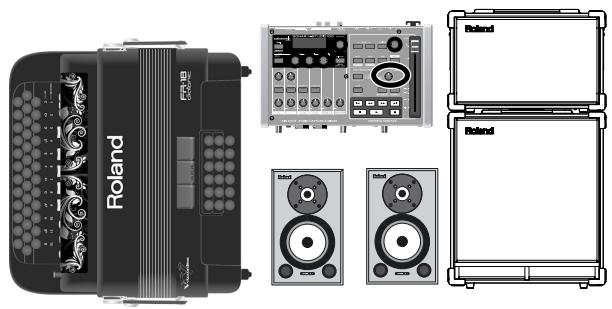 ROLAND FR-18 D BK - Connexion du FR-18 diatonic à un ampli, une console de mixage etc. - 1