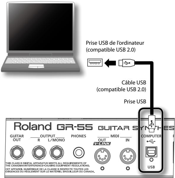 ROLAND GR-55GK - Installez le pilote USB sur l'ordinateur. - 1