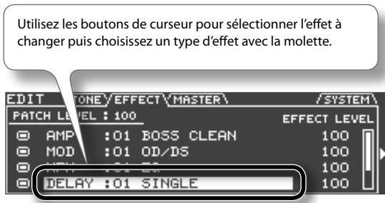 ROLAND GR-55GK - Changer de type d'effet - 4