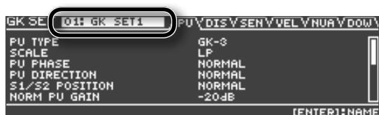 ROLAND GR-55GK - Réglages du micro GK (GK SETTING) - 2