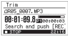 ROLAND R-05 - Suppression de portions non souhaitées d'un fichier (trim) - 2