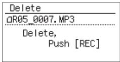 ROLAND R-05 - Suppression d'un fichier - 1