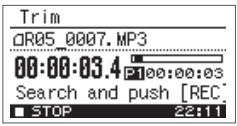 ROLAND R-05 - Suppression de portions non souhaitées d'un fichier (trim) - 1